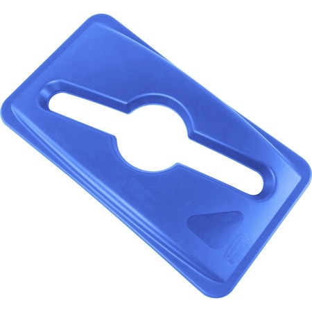 Rubbermaid Commercial Slim Jim Recycling Container Combo Top, 12.1" W/Dia, Blue RCP1788372